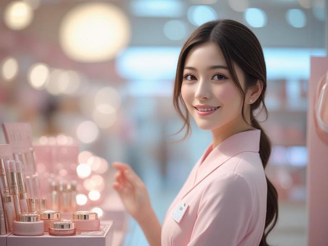 化粧品売り場で働く美容部員