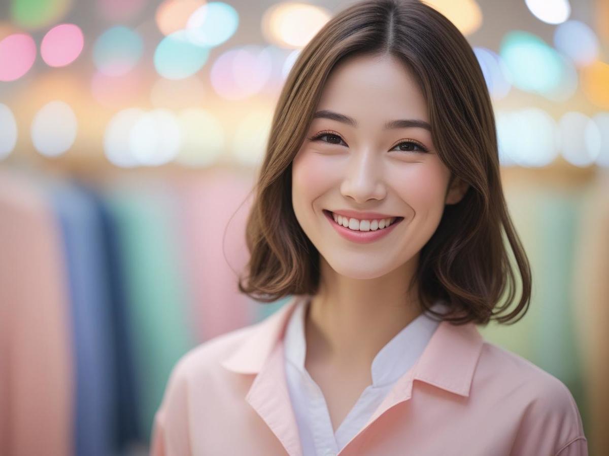 微笑むアパレル販売員